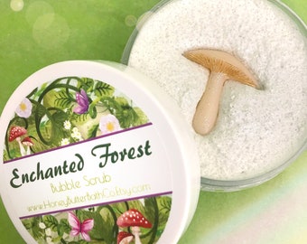 Foresta incantata / Sapone montato, Scrub, Foresta, Fungo, Scrub con bolle, Bagnoschiuma, Fata, Sapone, Compleanno, Doccia, Regalo, Cura di sé, Giardino