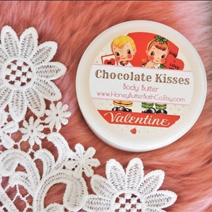 Chocolate Body Butter, Lotion, Cream, Cocoa, Gift, Sweet, Birthday, Holiday, Hot Cocoa, Stocking Stuffer, Easter Basket, Valentine Gift Chocolate Kisses