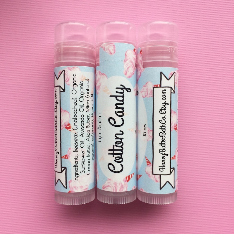 Cotton Candy Lip Balm Lip Balm, Chapstick, Lip Butter, Cotton Candy, Candy, Sweet, Birthday, Party Favor, Bridesmaid, Lip Care, Self Care image 3