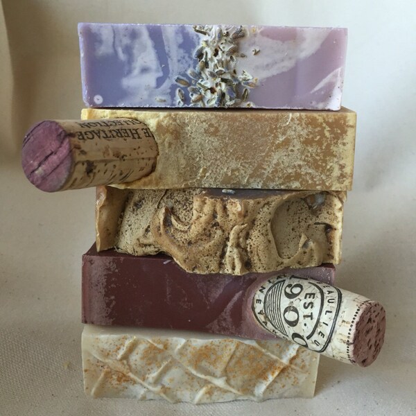 Soap Set of 4 | Organic | Artisan | Creamy | Luxury | Unique | Custom | Oatmeal | Pine | Mango | Rose | Cherry | Wine | Beer | Fruit | Lemon