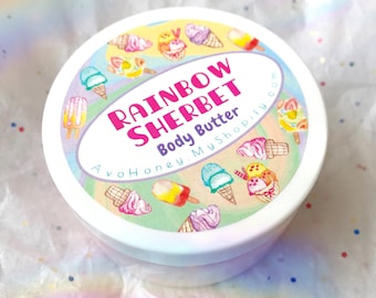 Rainbow Sherbet | Body Butter, Lotion, Cream, Citrus, Fruity, Lime, Pineapple, Birthday, Gift, Summer, Self Care, Natural, Popsicle, Rainbow