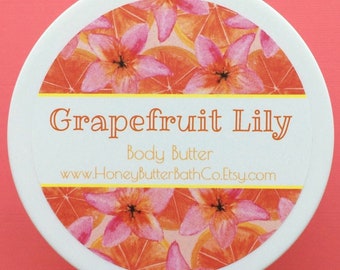 Grapefruit Lily | Body Butter, Lotion, Cream, Citrus, Floral, Birthday, Wedding, Gift, Unique, Self Care, Natural, New Mom, 16th Birthday