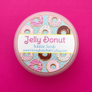 Jelly Donuts Whipped Soap, Bubble Scrub, Scrub, Creamy Wash, Soap, Body Wash, Birthday, Wash, Gift for Her, Self Care, Gift, Doughnut, Mom image 2