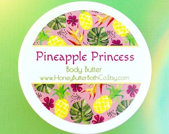 Pineapple | Body Butter, Cream, Lotion, Vacation, Bridesmaid, Body Lotion, Summer, Fruit, Tropical, Self Care, Party Favor, Pool Party, Gift