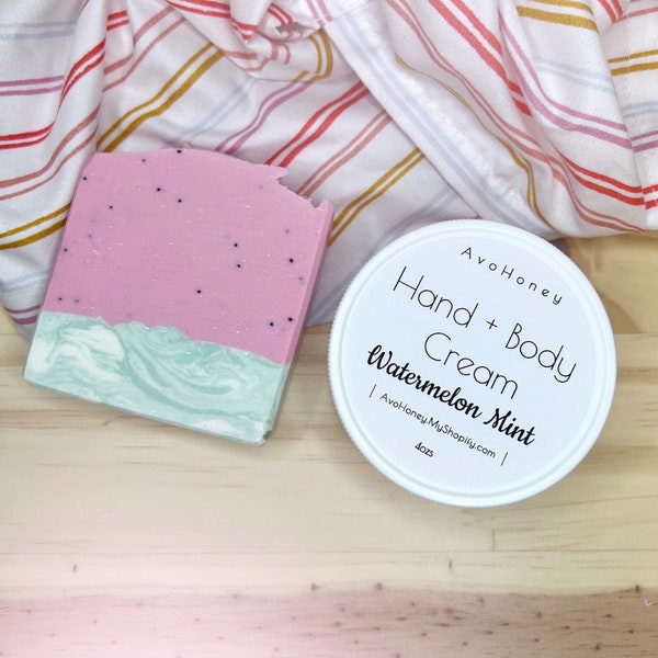 Organic Watermelon Mint Soap | Melon, Peppermint, Pastel, Wedding Favor, Bridesmaid, Gift, Garden, Baby Shower, Summer, Scruby Soap, Unique