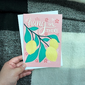 Lemon Branch Encouragement Card | 5x7 Sympathy Greeting | Pastel Fruit Illustration | Thoughtful Get Well Soon Gift for Friends