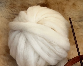 Merdale (Merino X Wensleydale)  Combed Wool Top   (4 OZ.)  Professionally Processed at Zeilinger Wool Co.