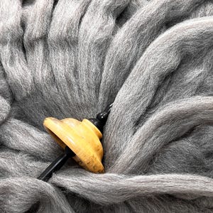 Undyed Rambley Combed Top | Sustainable Wool Spinning Fiber | Natural Grey | 4oz