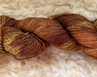 Cormo!  Hand Spun and Hand Dyed. 2.5oz. 200yds. Tobacco Leaf
