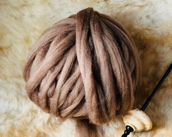 Merino Combed Top. "Lightning".  Next to the skin soft.  (4 OZ.)  Professionally Processed at Zeilinger Wool Co.