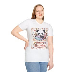 Maglietta &quot;Buon compleanno Panda&quot;: maglietta in morbido cotone per bambini, regalo per gli amanti degli animali