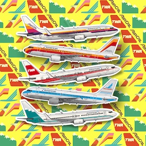 American Airlines Heritage Livery Airplanes - Airbus A319 Boeing 737 Sticker for Pilot Gifts Flight Attendant Gifts
