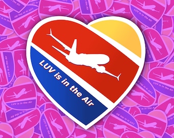 Southwest Airlines Heart Sticker - Aviation Enthusiast Gift