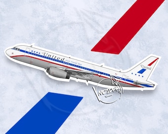 United Airlines Airbus A320 Friendship Livery - Sticker Gifts for Pilots Flight Attendants Ramp Agent