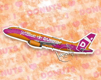 JetBlue Airbus A320 Dunkin Donuts Livery Sticker
