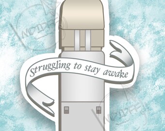 Struggling to stay awake - Funny Flight Attendant Sticker