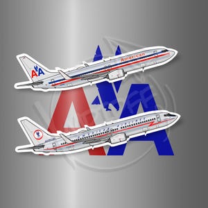 American Airlines Retro Livery Airplanes - Boeing 737 Sticker For Pilots Flight Attendants Ramp Agent Customer Service Agent