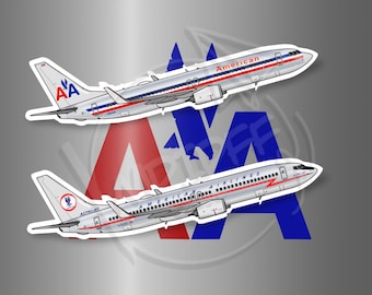 American Airlines Retro Livery Boeing 737 Sticker
