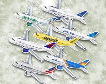 Airbus A320 Sticker - Gift for Pilot Flight Attendant Ramp Agent Customer Service Agent