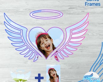 Angel Wings Canva Frame Template: Drag & Drop, 12 Editable Designs (Digital Download)