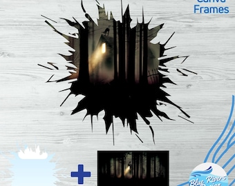 Cracked Canva Frame Template: Drag & Drop Design (Digital Download)