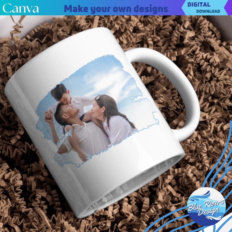 Rammall för penseldrag i Canva: Riven, sliten design (digital nedladdning) bild 9