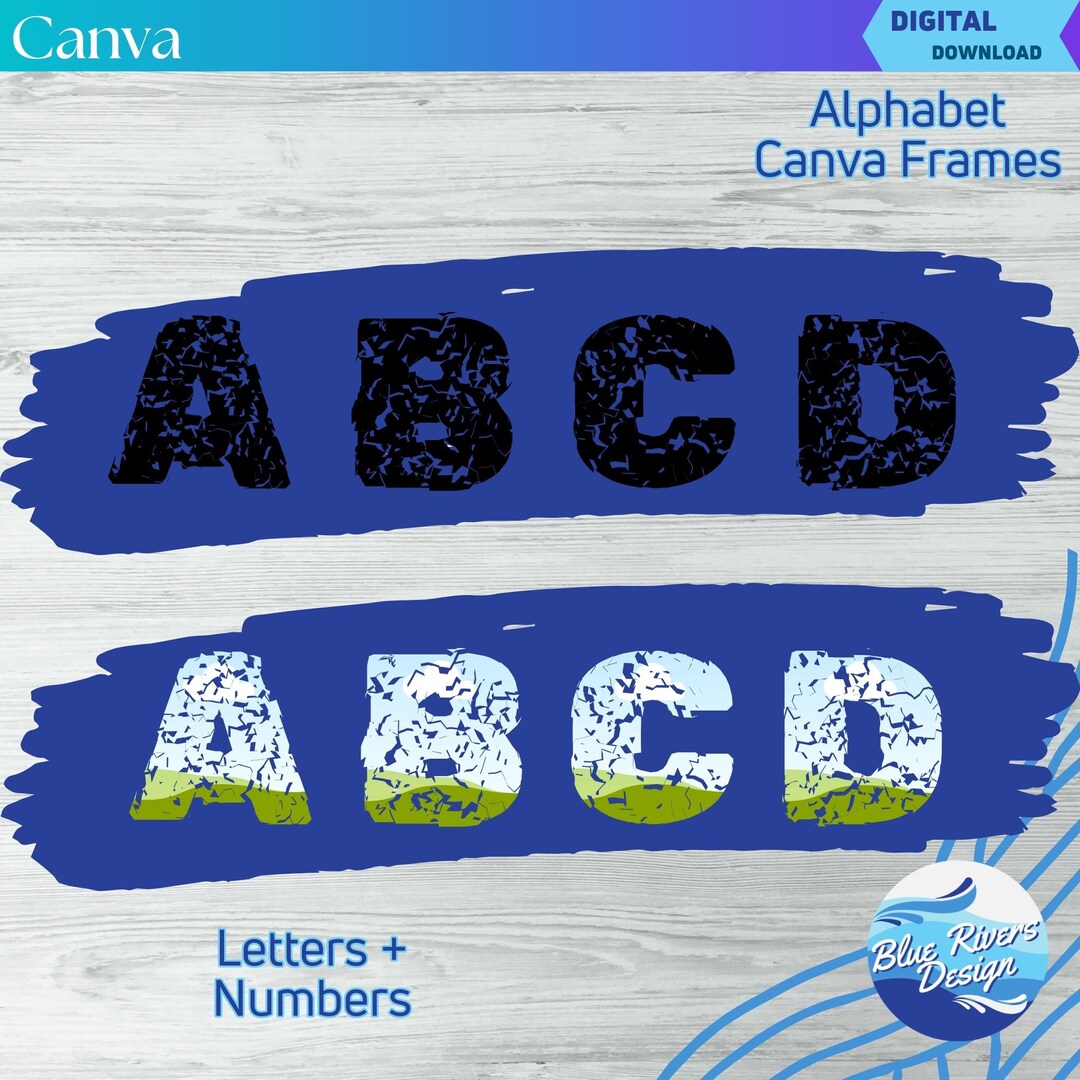 Canva Alphabet Photo Frame Templates: Drag & Drop Letters (digital ...