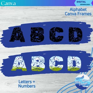 Alphabet Set Canva Photo Frame Templates, Easy to Use Editable Design, Drag & Drop Alphabet Letters Editable Canva Frame Design Elements