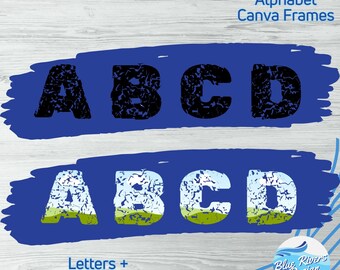 Canva Alphabet Photo Frame Templates: Drag & Drop Letters (Digital Download)