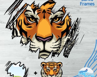 Brush Stroke Canva Frame Template: Ripped Distressed Design (Digital Download)