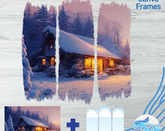 Brush Stroke Canva Frame Template: Drag & Drop Photo Frames (Digital Download)