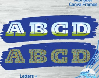 Canva Alphabet Photo Frame Templates: Drag & Drop Letters (Digital Download)