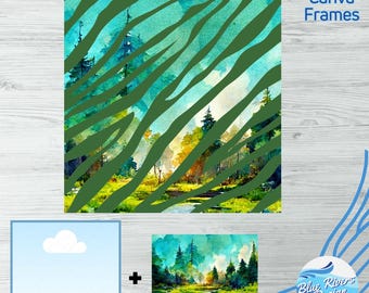 Animal Print Canva Frame Template: Tiger & Giraffe (Digital Download)
