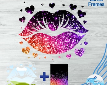 Lip Canva Frame Template: Drag & Drop, 6 Editable Designs (Digital Download)