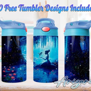 Princess Cartoon 12oz Kids Flip Top Sippy Cup PNG, Princess 12oz Sippy cup Tumbler Png, Kids Princess 12oz Tumbler Wrap, Commercial Use