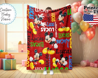Manta personalizada con dibujos animados, manta con dibujos animados, manta personalizada con dibujos animados, manta para bebé, regalo de cumpleaños, manta con nombre personalizado, manta con monograma