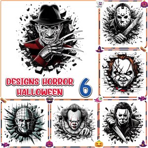 Horror Killers Bundle Png, Horror Characters Clipart, Horror Movies Png, Halloween Horror Png, Halloween Vibes Png, Digital Download