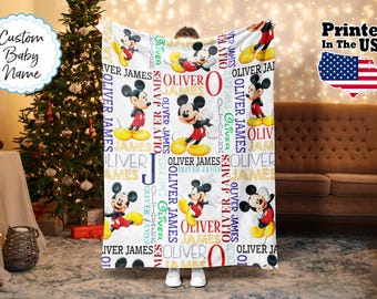 Manta personalizada con dibujos animados, manta con dibujos animados, manta personalizada con dibujos animados, manta para bebé, regalo de cumpleaños, manta con nombre personalizado, manta con monograma