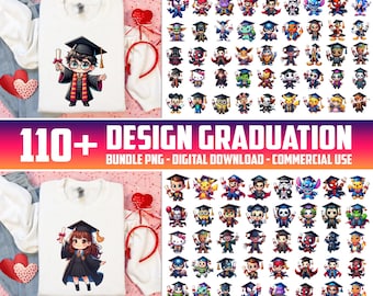 110+ Design Graduation Cartoon PNG Bundle, Class of 2025 PNG, Senior 2025 Bundle, Graduation Gift, Cartoon Shirt, Commercial Use