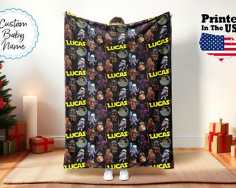 Spersonalizowany koc z kreskówką, koc filmowy, spersonalizowany koc z kreskówką, koc dla dziecka, prezent urodzinowy, spersonalizowany koc z imieniem, koc z monogramem