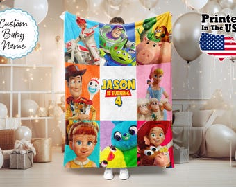 Personalized Cartoon Movie Blanket, Cartoon Blanket, Custom Name Blanket, Monogram Blanket, Cartoon Lover Gift, Baby Blanket, Birthday Gifts