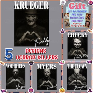 Horror Killers Bundle Png, Horror Characters Clipart, Horror Movies Png, Halloween Horror Png, Halloween Vibes Png, Digital Download