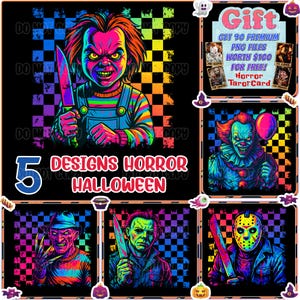 Halloween Vibes Png, Retro Horror Movies Png, Halloween Horror Png, Horror Killers Bundle Png, Horror Characters Clipart, Digital Download