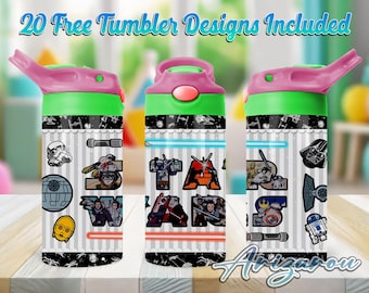 Space Wars 12 oz kinder flip-top sippy cup png, Galaxy's Wars 12 oz sippy cup beker png, Galaxy's Edge 12 oz beker wrap, commercieel gebruik