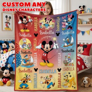 Benutzerdefinierte Mickey und Friends Disney Decke, benutzerdefinierte Pooh Decke, Baby Decke, Geburtstagsgeschenk für Kinder, benutzerdefinierte Disney Decke, Monogramm Decke