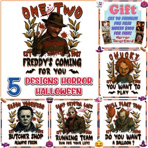 Halloween Vibes Png, Retro Horror Movies Png, Halloween Horror Png, Horror Killers Bundle Png, Horror Characters Clipart, Digital Download