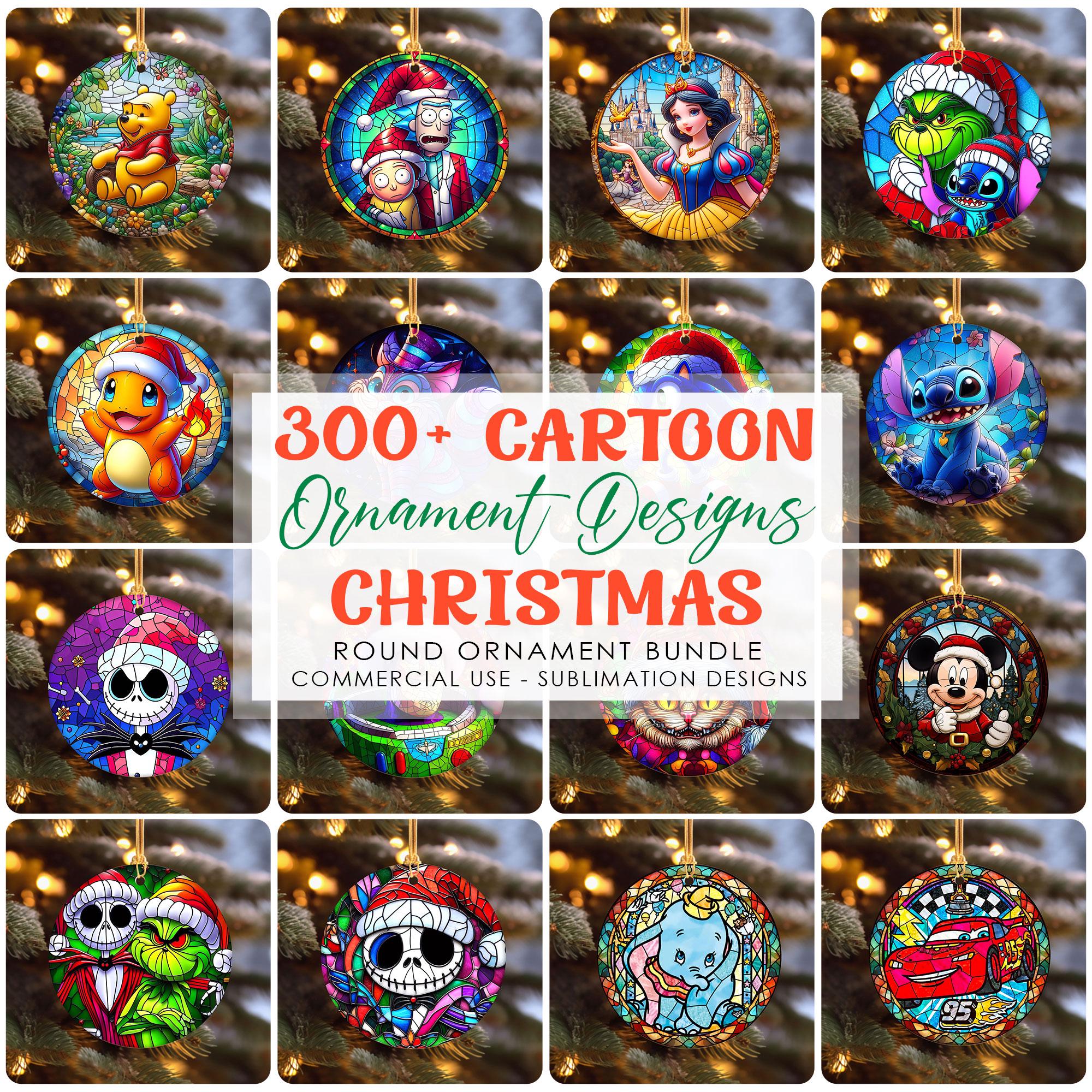 300+ Dateien Cartoon Glasmalerei Weihnachtsverzierung Bundle PNG, Weihnachtsrunde Verzierung Png, trendige Cartoon Weihnachtsverzierung Png, digitaler Download