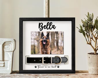 Custom Memorial Pet Collar Sign, Dog Memorial Wood Frame With Collar Holder, Dog Memorial Gifts, Pet Loss Sympathy Gift, Cat Loss Gift