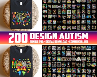 200+ Designs Autism Awareness PNG, Autism Bundle PNG, Autism Mama Clipart, Puzzle Autism Clipart, Autism Ribbon PNG, Autism Quote Png