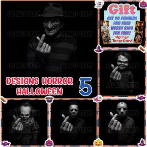 Halloween Vibes Png, Retro Horror Movies Png, Halloween Horror Png, Horror Killers Bundle Png, Horror Characters Clipart, Digital Download
